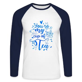 You Are My Cup Of Tea Tea Lover Tea Drinker Brewin - Unisex Baseballshirt langarm - Weiß/Navy - Vorne - Nik (191cm)