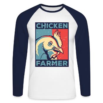 Chicken Farmer Agriculture Agriculteur Farmer Farm - Unisex Baseballshirt langarm - Weiß/Navy - Vorne - Nik (191cm)