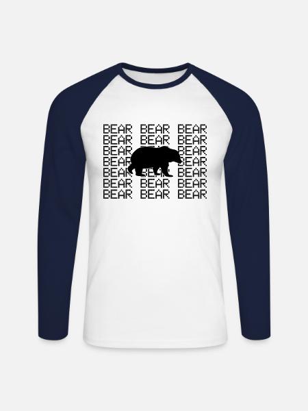Bär - Unisex Baseballshirt langarm - Weiß/Navy