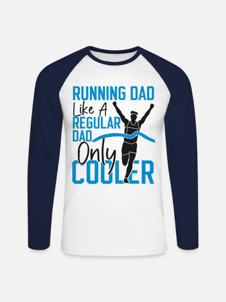 Running Runner Half Marathon Dad - Unisex Long Sleeve Baseball T-Shirt - white/navy