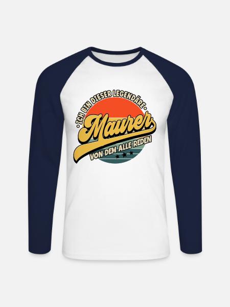 Maurer - Unisex Baseballshirt langarm - Weiß/Navy