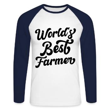 The World's Best Farmer Tractor Driving Farming Ag - Unisex Baseballshirt langarm - Weiß/Navy - Vorne - Nik (191cm)