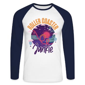 Roller Coaster Roller Coaster - Unisex Long Sleeve Baseball T-Shirt - white/navy - Front - Nik (191cm)