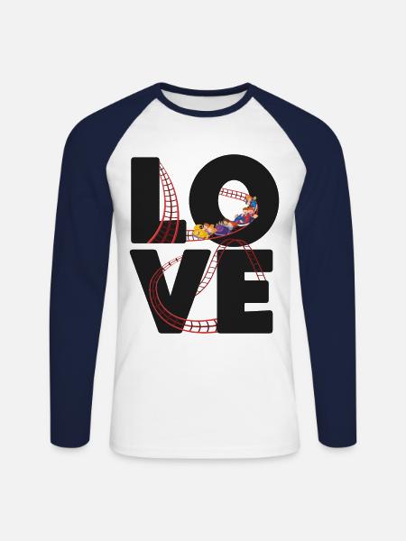 Roller Coaster Love - Unisex Baseballshirt langarm - Weiß/Navy