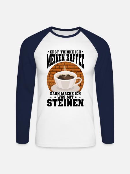 Maurer - Unisex Baseballshirt langarm - Weiß/Navy