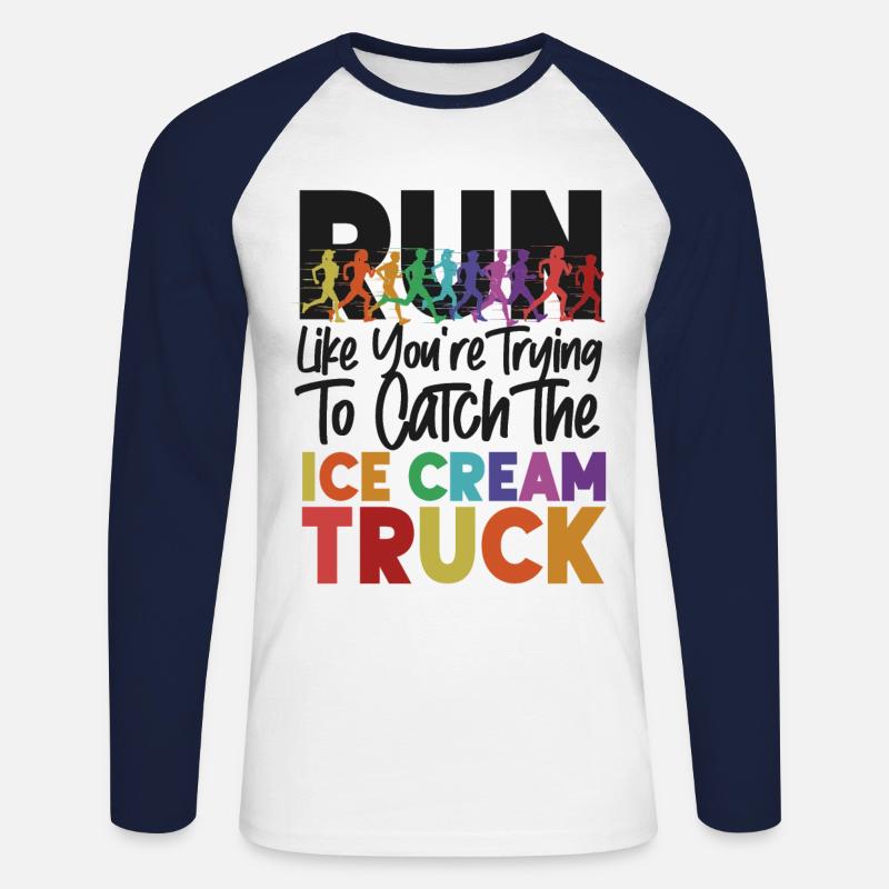 Running Runner Half Marathon - Unisex Baseballshirt langarm - Weiß/Navy