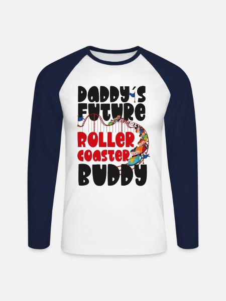 Roller Coaster Toddler Daddy's - Unisex Baseballshirt langarm - Weiß/Navy