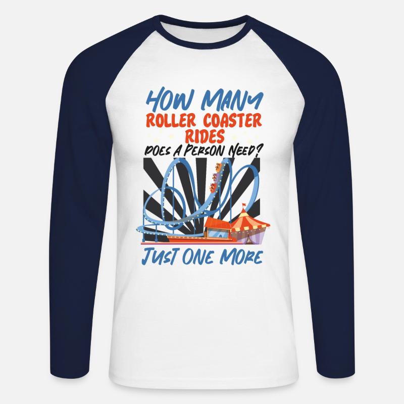 Roller Coaster How Many Roller - Unisex Baseballshirt langarm - Weiß/Navy