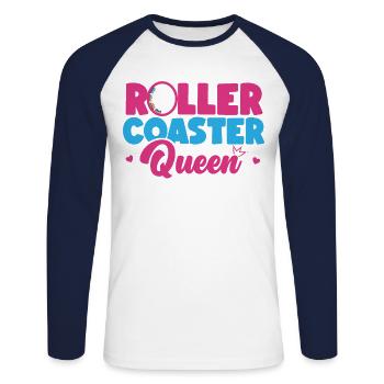 Roller Coaster Roller Coaster - Unisex Long Sleeve Baseball T-Shirt - white/navy - Front - Nik (191cm)