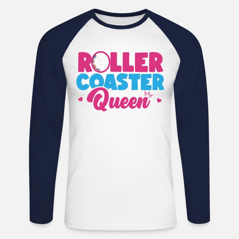 Roller Coaster Roller Coaster - Unisex Long Sleeve Baseball T-Shirt - white/navy