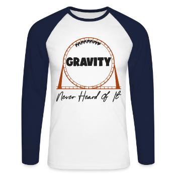Roller Coaster Gravity Never Heard - Unisex Long Sleeve Baseball T-Shirt - white/navy - Front - Nik (191cm)