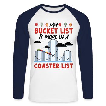 Roller Coaster Bucket List My - Unisex Baseballshirt langarm - Weiß/Navy - Vorne - Nik (191cm)