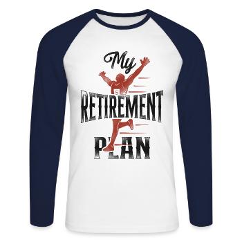 Running Runner Half Marathon - Unisex Long Sleeve Baseball T-Shirt - white/navy - Front - Nik (191cm)