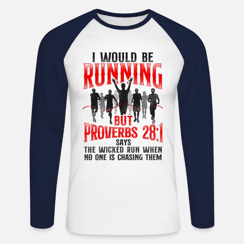 Running Runner Half Marathon - Unisex Baseballshirt langarm - Weiß/Navy