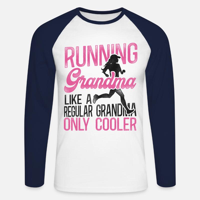 Running Runner Half Marathon - Unisex Baseballshirt langarm - Weiß/Navy