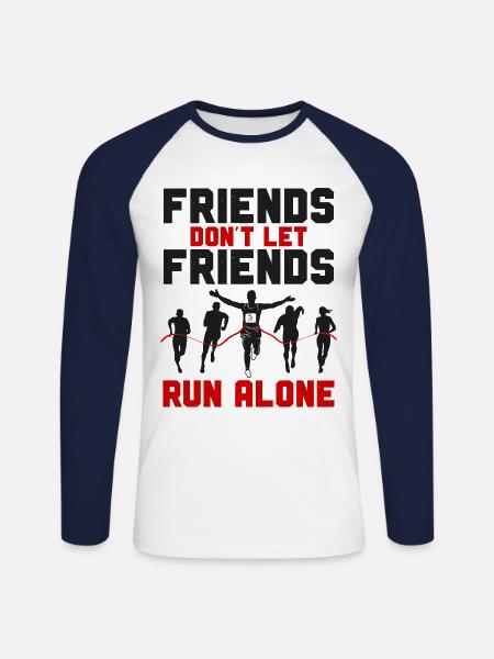 Running Runner Semi-Marathon - T-shirt baseball manches longues Homme - blanc/marine