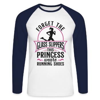 Running Runner Semi-Marathon Fille - T-shirt baseball manches longues Homme - blanc/marine - Devant - Nik (191cm)