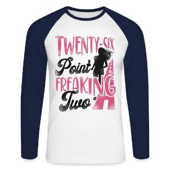 Running Runner Half Marathon - Unisex Long Sleeve Baseball T-Shirt - white/navy - Front - Nik (191cm)