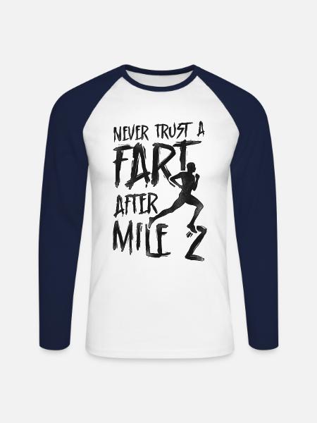 Running Runner Half Marathon - Unisex Long Sleeve Baseball T-Shirt - white/navy
