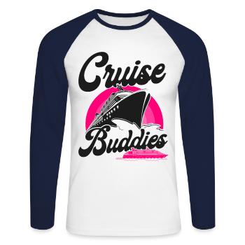 Cruise Ship Vacation Friends Girl - Unisex Long Sleeve Baseball T-Shirt - white/navy - Front - Nik (191cm)