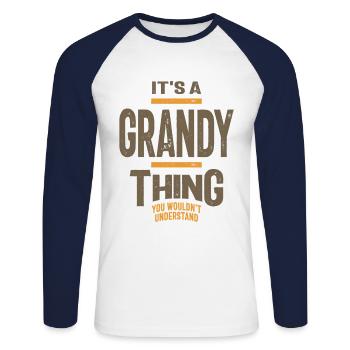 Männer Es ist eine grandiose Sache Lustiger Papa Opa - Unisex Baseballshirt langarm - Weiß/Navy - Vorne - Nik (191cm)