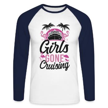 Cruise Ship Vacation Friends - Unisex Baseballshirt langarm - Weiß/Navy - Vorne - Nik (191cm)