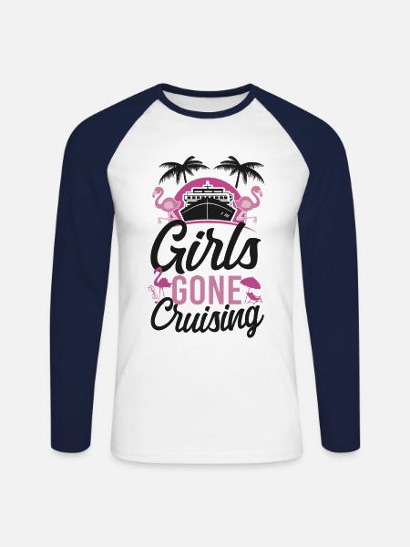 Cruise Ship Vacation Friends - Unisex Long Sleeve Baseball T-Shirt - white/navy