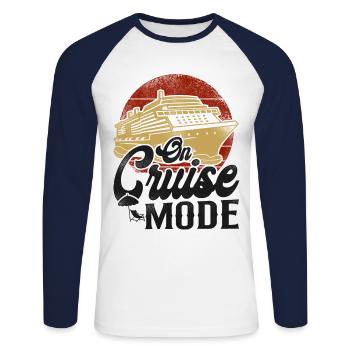 Cruise Ship Vacation Vintage On - Unisex Long Sleeve Baseball T-Shirt - white/navy - Front - Nik (191cm)