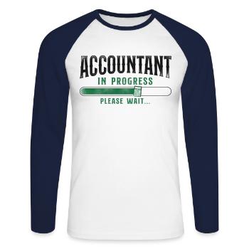Accountant Bookkeeper Accounting - Unisex Long Sleeve Baseball T-Shirt - white/navy - Front - Nik (191cm)