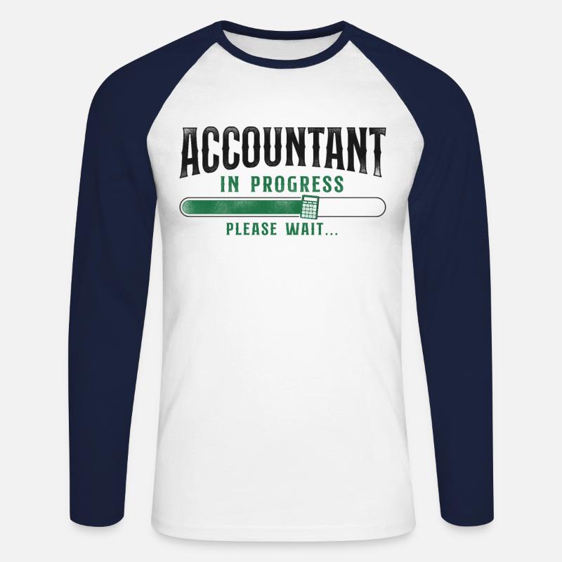 Comptable Comptable Comptable Comptabilité - T-shirt baseball manches longues Homme - blanc/marine