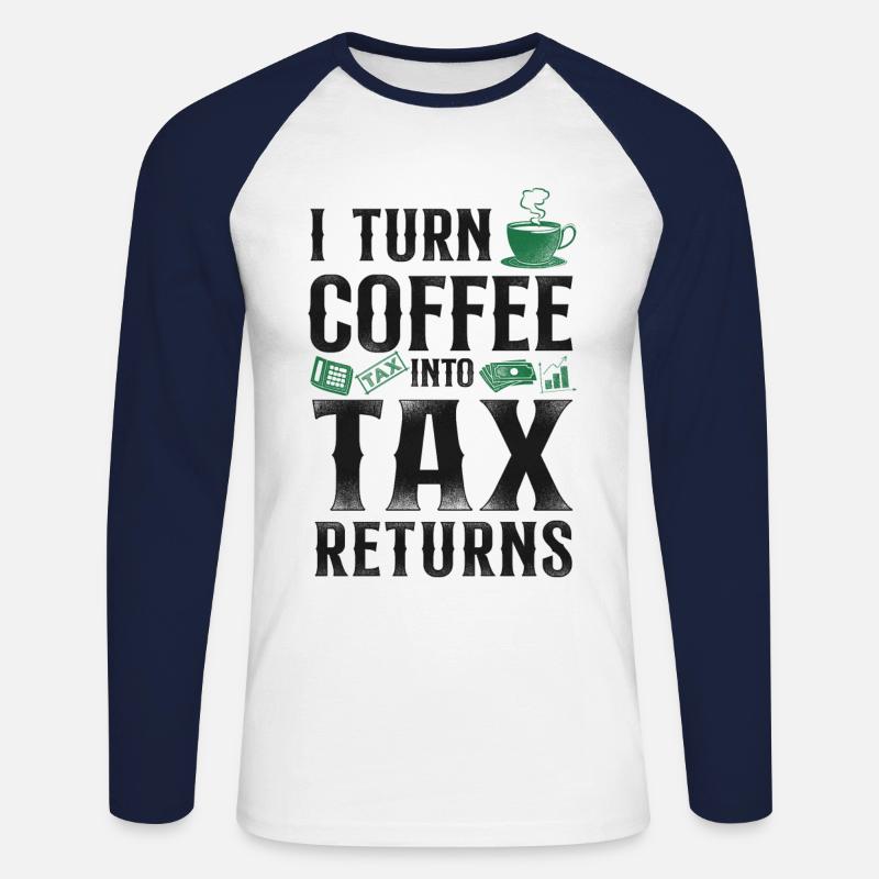 Comptable Comptable Comptable Comptabilité - T-shirt baseball manches longues Homme - blanc/marine