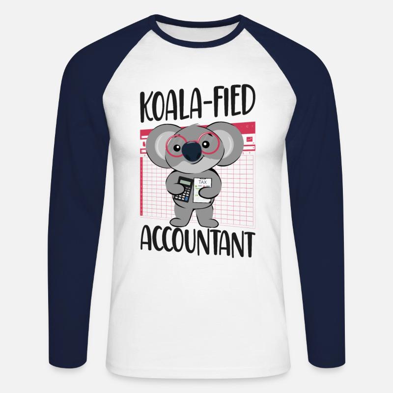 Comptable Comptable Comptable Comptabilité - T-shirt baseball manches longues Homme - blanc/marine