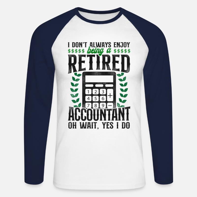 Comptable Comptable Comptable Comptabilité - T-shirt baseball manches longues Homme - blanc/marine