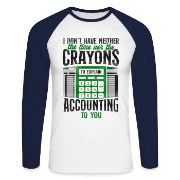 Accountant Bookkeeper Accounting - Unisex Long Sleeve Baseball T-Shirt - white/navy - Front - Nik (191cm)