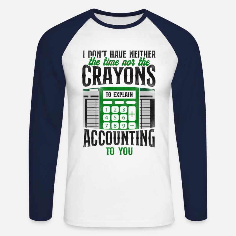 Accountant Bookkeeper Accounting - Unisex Baseballshirt langarm - Weiß/Navy