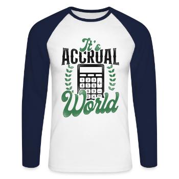 Comptable Comptable Comptable Comptabilité - T-shirt baseball manches longues Homme - blanc/marine - Devant - Nik (191cm)