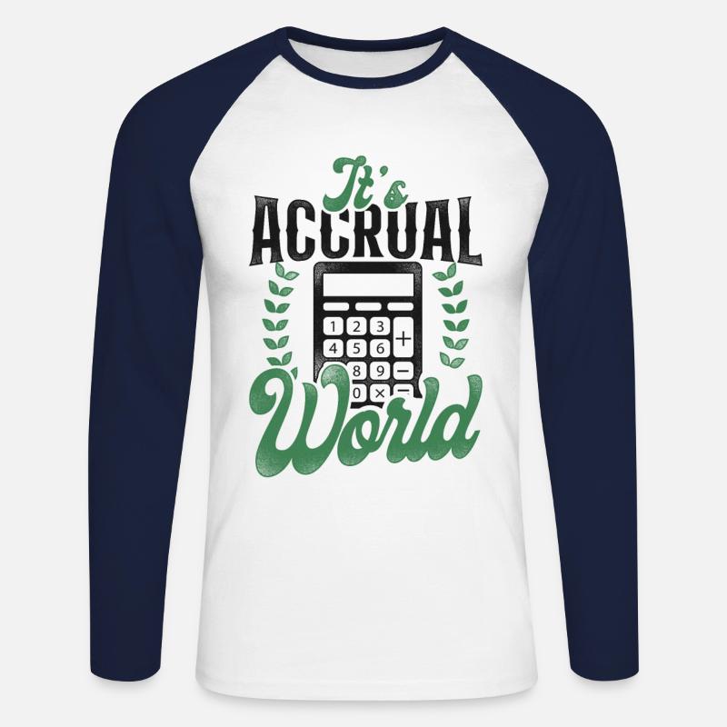 Comptable Comptable Comptable Comptabilité - T-shirt baseball manches longues Homme - blanc/marine