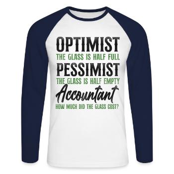 Accountant Bookkeeper Accounting - Unisex Baseballshirt langarm - Weiß/Navy - Vorne - Nik (191cm)