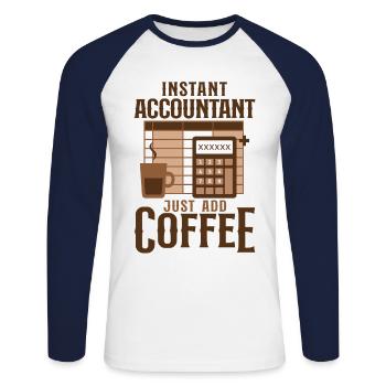 Accountant Bookkeeper Accounting - Unisex Baseballshirt langarm - Weiß/Navy - Vorne - Nik (191cm)