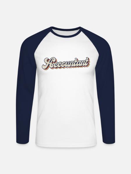 Comptable Comptable Comptable Comptabilité - T-shirt baseball manches longues Homme - blanc/marine