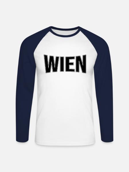 Vienna - Unisex Long Sleeve Baseball T-Shirt - white/navy