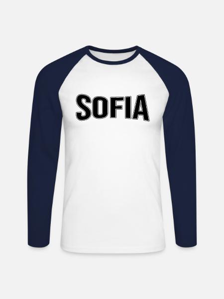 Sofia - Unisex Long Sleeve Baseball T-Shirt - white/navy