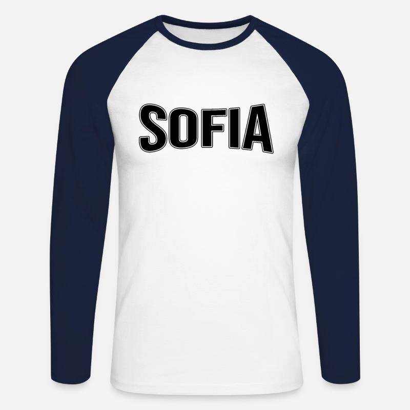 Sofia - Unisex Long Sleeve Baseball T-Shirt - white/navy