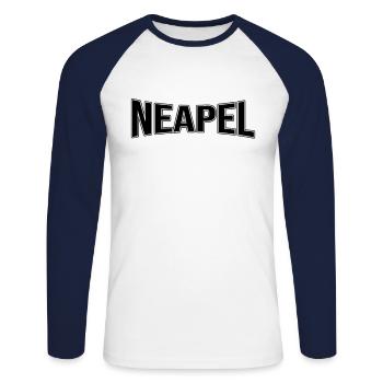 Naples - T-shirt baseball manches longues Homme - blanc/marine - Devant - Nik (191cm)