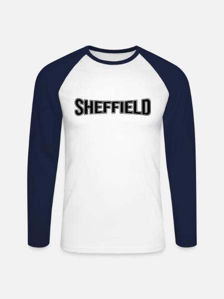 Sheffield - Unisex Long Sleeve Baseball T-Shirt - white/navy