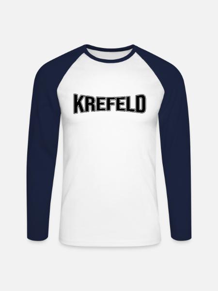 Krefeld - Unisex Long Sleeve Baseball T-Shirt - white/navy
