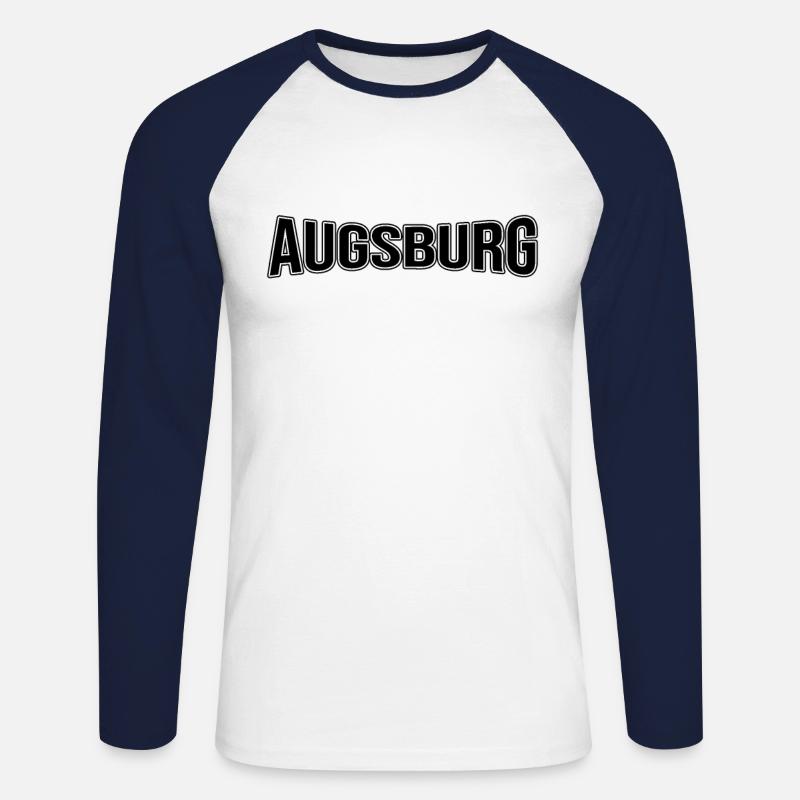 Augsburg - Unisex Baseballshirt langarm - Weiß/Navy