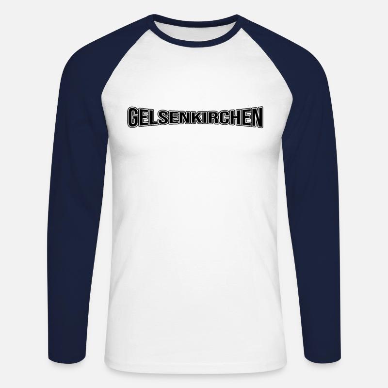 Gelsenkirchen - Unisex Baseballshirt langarm - Weiß/Navy
