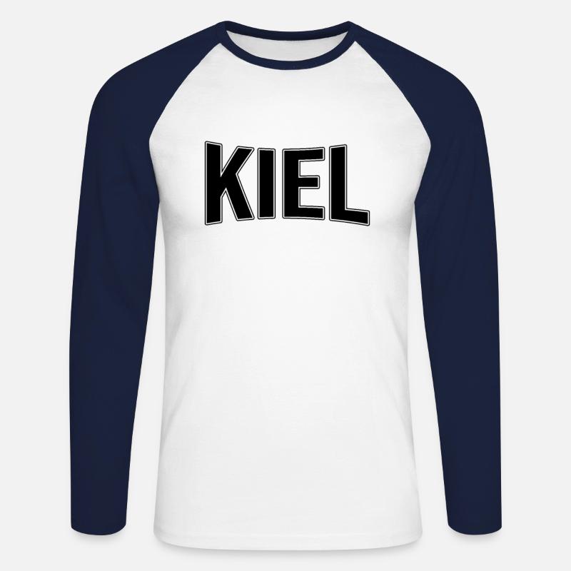 Kiel - Unisex Baseballshirt langarm - Weiß/Navy