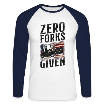 Opérateur de chariot élévateur certifié - T-shirt baseball manches longues Homme - blanc/marine - Devant - Nik (191cm)